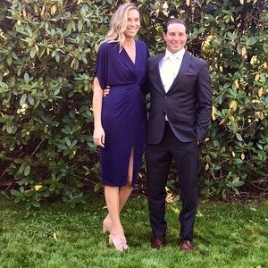 Navy knotted Kimono Dress